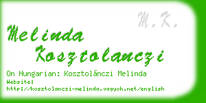 melinda kosztolanczi business card