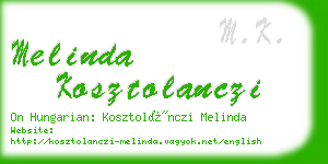 melinda kosztolanczi business card